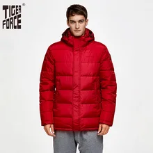 TIGER FORCE, зимнее мужское Стеганое пальто, Модная парка, толстая теплая куртка, ветронепроницаемые пальто, утолщенные повседневные куртки с капюшоном
