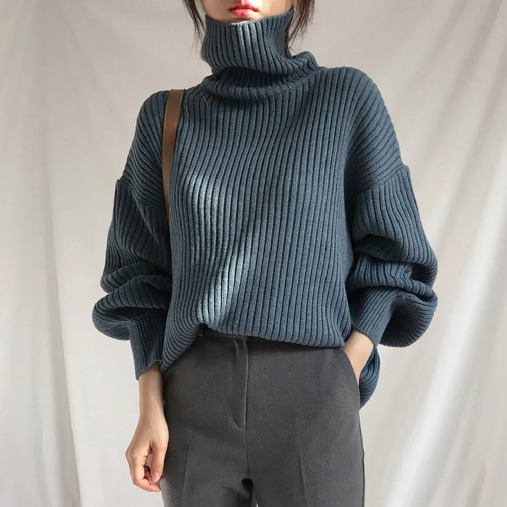 2020 водолазка женский свитер Япония Зима Осень Теплый джемпер толстый ребристый