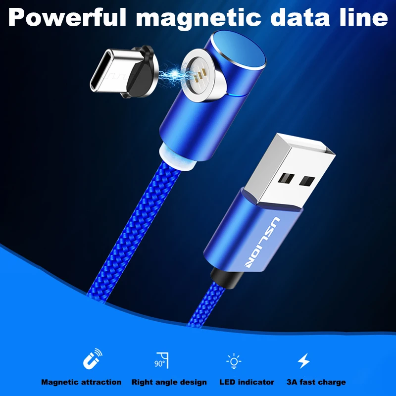 Магнитный кабель для быстрой зарядки Micro USB type C для iPhone 11 Pro MAX 6 6S 7 8 Plus светодиодный кабель для телефона