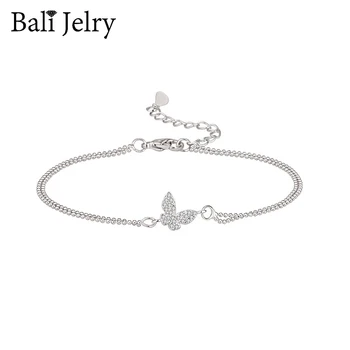 

BaliJelry Trendy Bracelet Silver 925 Jewelry Accessories Butterfly Shape Zircon Gemstone Bracelets for Women Wedding Engagement
