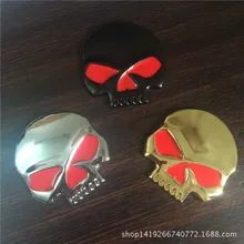 Автомобильные модифицированные наклейки на бампер, Череп, металлический логотип, крутые декоративные наклейки на тело, автомобильные задние наклейки