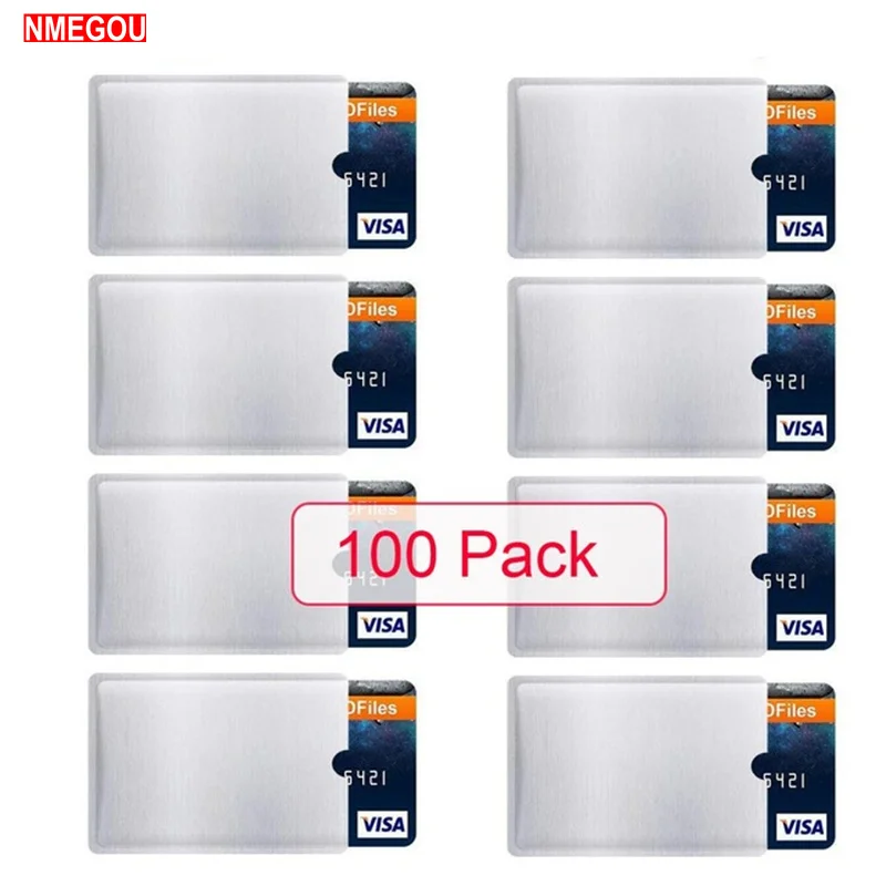 

100PCS RFID Blocking Sleeves Anti Theft RFID Card Protector RFID Blocking Sleeve Identity Theft Anti-Scan Card Sleeve Protection