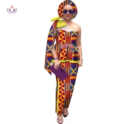 Sexy Patchwork Skirt Suit for Women One Shoulder Ruched Top and Ankle Length Skirt Spring Summer Lady Danshiki Skirt Sets WY4602