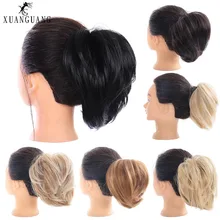 Синтетический гибкий пушистый пучок волос прямой пончик-шиньон эластичный грязный обертывание для наращивания конского хвоста для женщин