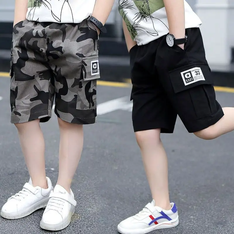 

EACHIN Baby Boys Shorts Summer Boys Sport Camouflage Loose Shorts Elastic Waist Teens Trousers Children Clothes For 2-14 Years