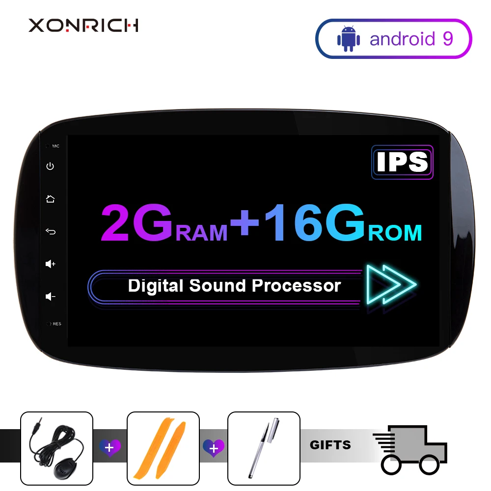 #*Cheap IPS double 2 din Android 9.0 Car multimedia Player For Mercedes Benz Smart Fortwo 2016 2017 2018 Radio GPS Navigation stereo JBL