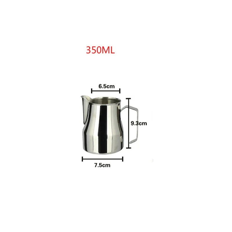 350ml Нержавеющая сталь вспенивания молока кувшин толстый Кофе молоко пенообразователь кружки итальянский искусство латте кувшин для молока кувшин для взбивания чашки 350/550/750 мл - Цвет: 350ml