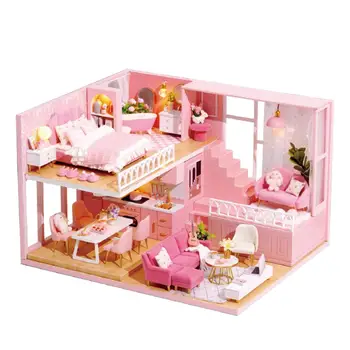 

DIY Toy House Music Box 3D Assembled Toy Attic Miniature House Children's Gifts For Holiday Birthday Gifts Home Decoration