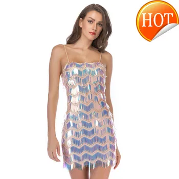 

Shoulder Sexy Off Summer Dress Sequin Tassel Bodycon Dresses Backless Women Sexy Club Dress Party Vestidos
