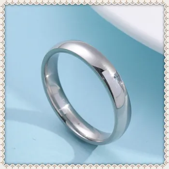

Arc Glossy Titanium Steel Couple's Stainless Steel Ring Women's High-End Ring