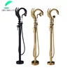Golden Swan Freestanding Bathtub Faucet Tub Floor Mount Bathroom Faucets Brass Single Handle with Hand Shower High Flow Ration 1