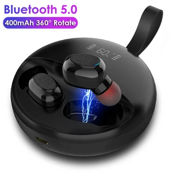 

Bluetooth Earphone V5.0 TWS Button Control Stereo Sport Waterproof Wireless Headphones Noise-Reduction HD Call Earbuds Headset