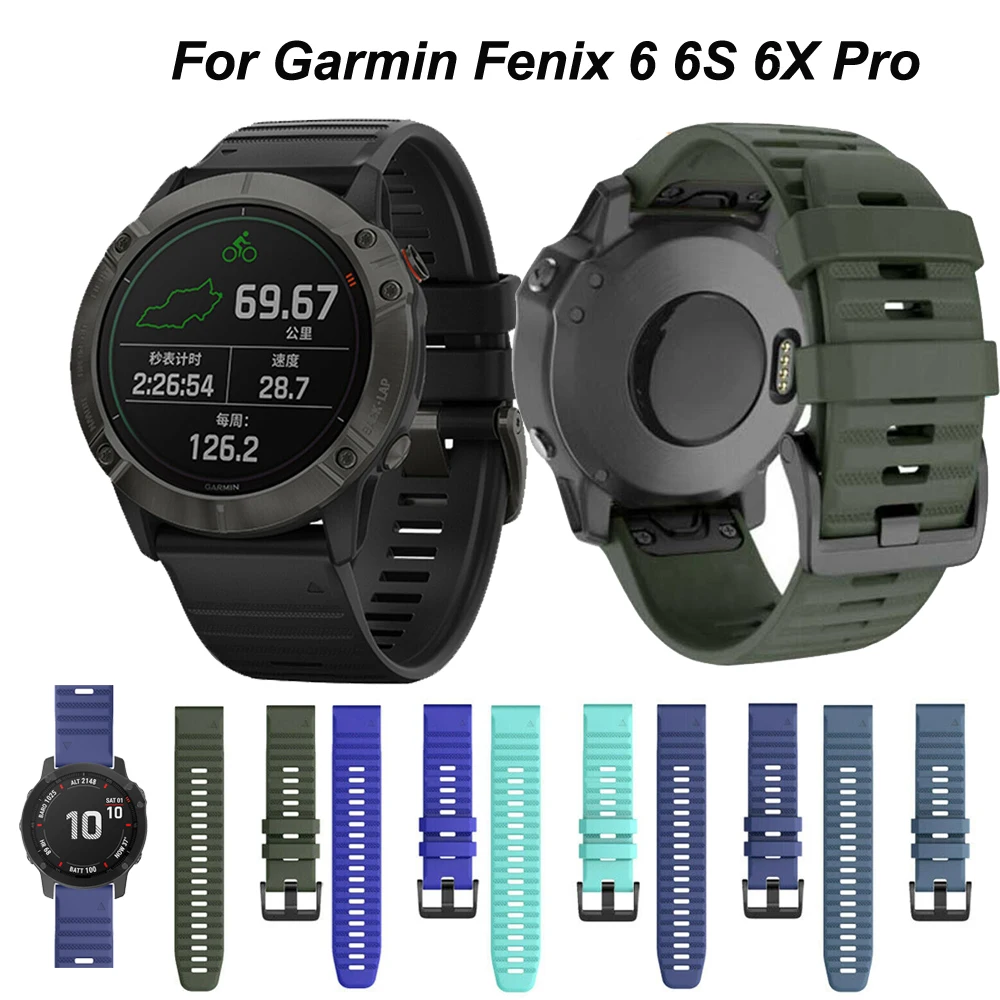 Ремешок силиконовый для наручных часов Garmin Fenix 6s pro 6X 6 5S Plus 935 3HR | Электроника