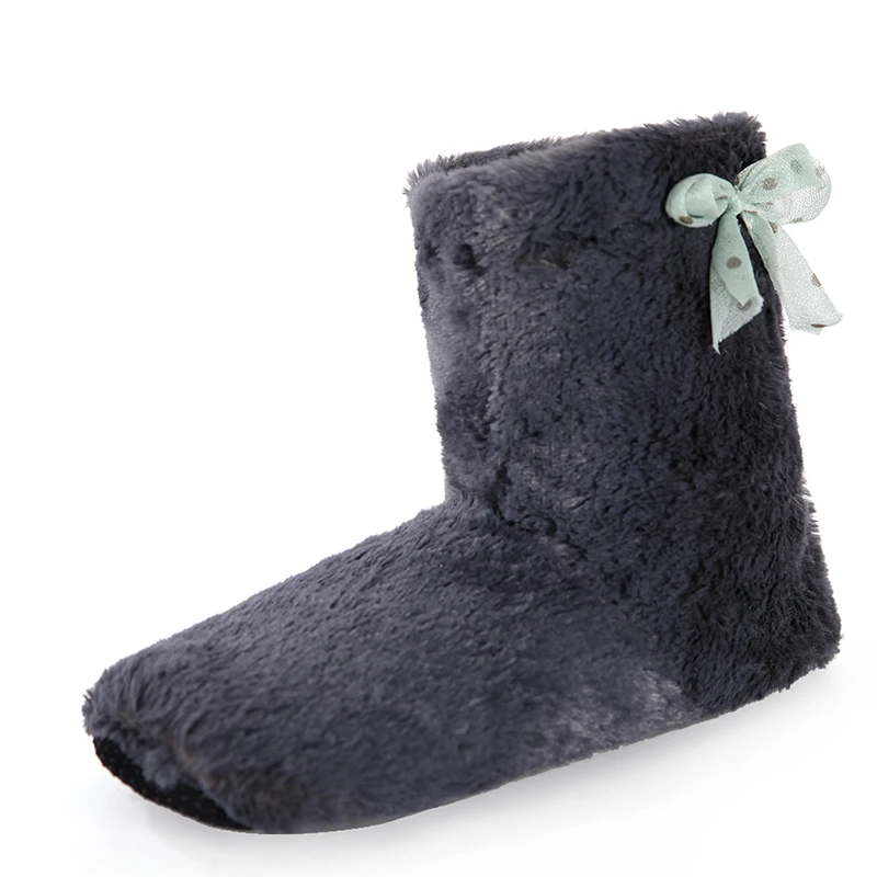 GA00339-Gray Glglgege/ г.; теплые домашние тапочки ярких цветов; женские зимние тапочки для спальни; плюшевые тапочки с бабочкой; домашняя обувь из хлопка - Цвет: GA00339-Gray