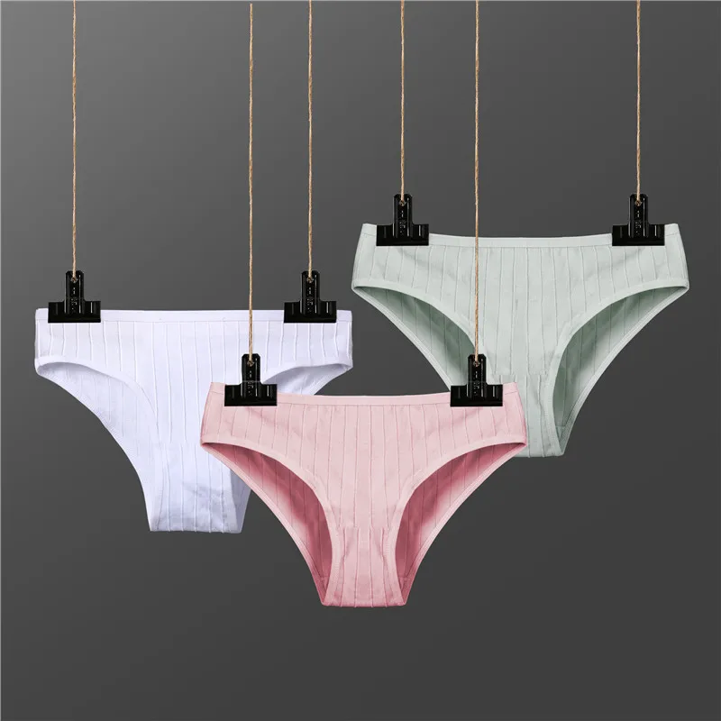 Cotton Panties Women Sexy Underwear Low Rise Ladies Lingerie Breathable Female Underpants Girls Briefs Soft Stripe Panty M-XL - Цвет: Set 10
