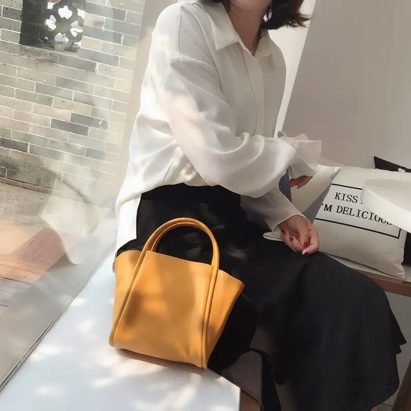 

Online Celebrity Bag New Arrival Simple Korean-style 2019 Elegant Solid Color Commuting Shoulder Bag Handbag Dumpling Bag