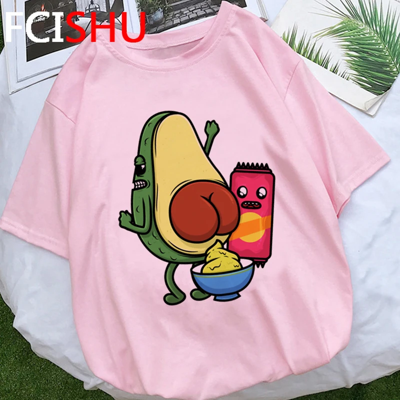 Милая женская футболка с принтом авокадо графическим Kawaii одежда большого