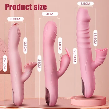 Double Tongue Cunnilingus Vibrator Telescopic Rotating Dildo Heating Vagina Clitoris Stimulate Vibrator Adult Sex Toys For Women 3