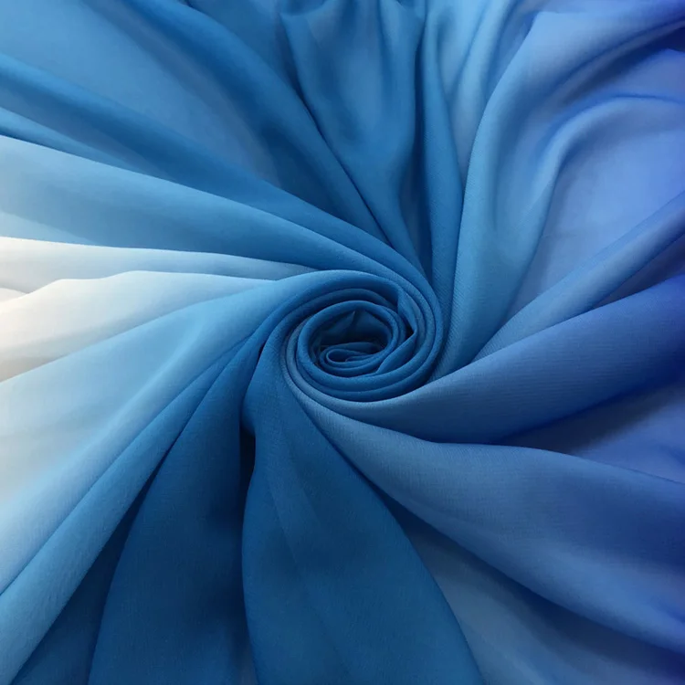 1*1,5 м Тонкая шифоновая ткань градиент Омбре вечерние платья Материал цифровая шифоновая ткань с принтом - Цвет: 14
