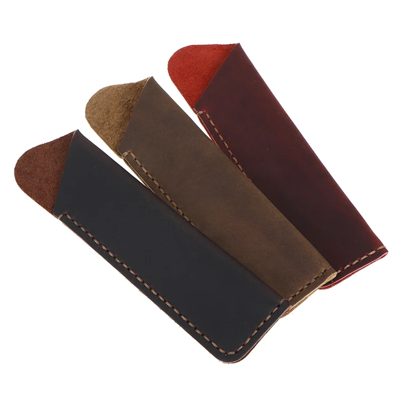 Retro Pu Leather Pen Pouch Holder Double Pencil Bag Pen Case Sleeve For Fountain/Ballpoint Pen Diary Pen Cover
