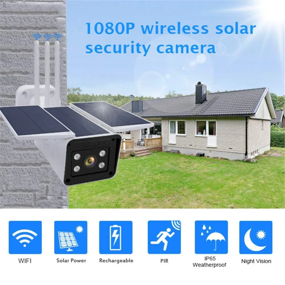 Waterproof Solar Powered Tuya Wifi Camera Ubox/tuya App Camera 
