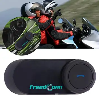 

FreedConn T-COMOS Motorcycle Helmet interphone Wireless Earphone Intercom for 3 Rider FM Radio Headphone Springs UK plug