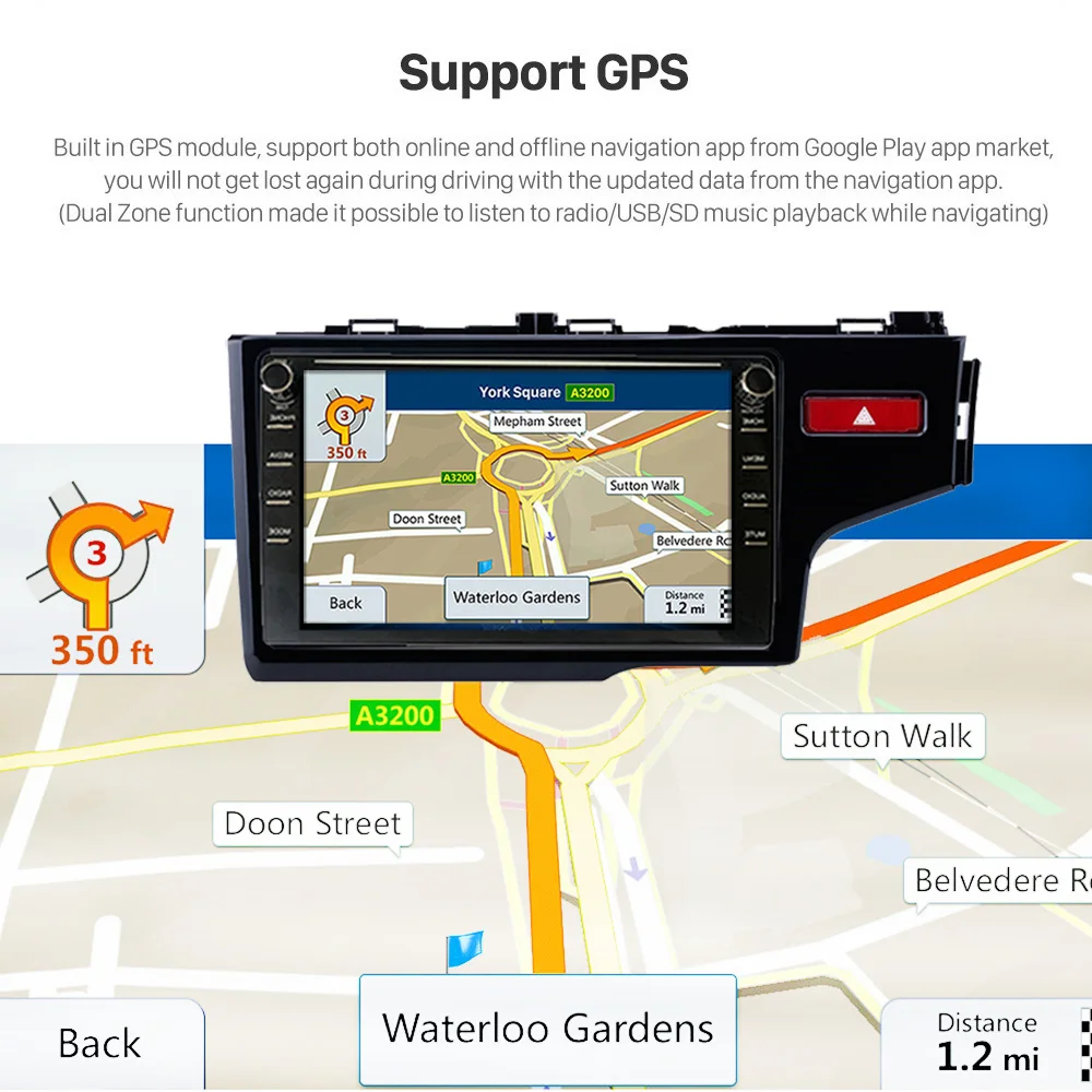 10,2 дюймов кнопочный экран Android 9,1 для- Honda Fit Jazz правый руль автомобильный мультимедийный dvd-плеер gps навигация