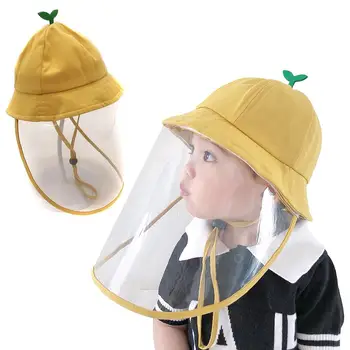 

Kid Cute Bud Detachable Anti-Droplet Face Shield Protective Bucket Hat Sun Cap