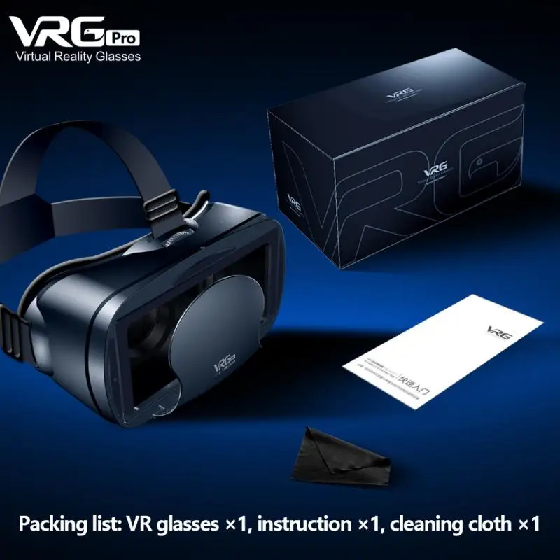 VRG Pro 3D VR Glasses Virtual Reality Full Screen Visual Wide-Angle VR Glasses For 5 To 7 Inch Smartphone Devices Dropship