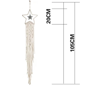 

Boho Style Handmade Moon Star Tapestry Wall Hanging Decor for Home Door Hanging Ornament Wedding Decoration Housewarming Gift