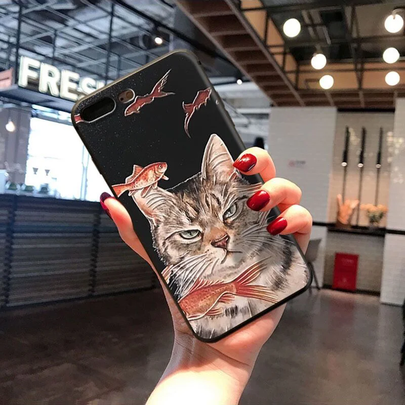 shaqimao Милый Кот 3D аниме крышка тиснения для huawei Honor вид 20 20i 10i 8X8 9 10 20 Lite 7A 7C 7X играть Nova 2i 2 Lite 3 3i 3e 4 4e чехол - Цвет: shaqimao