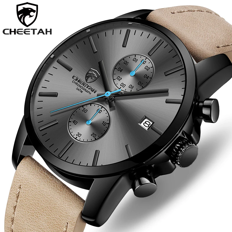 Reloj Hombre CHEETAH стильная простота часы спортивные мужские наручные с кожаным