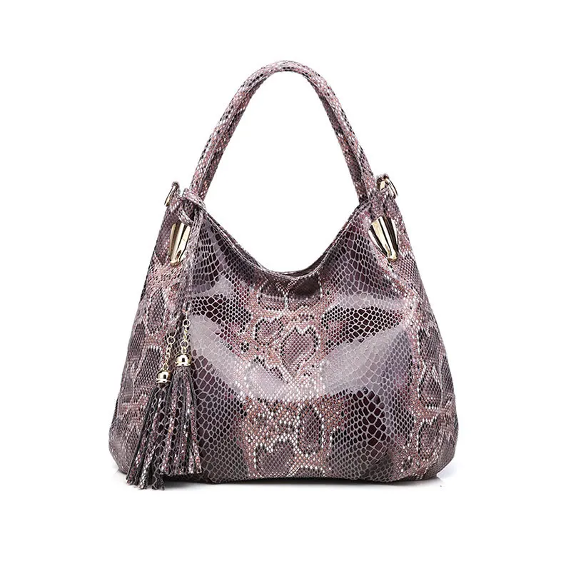 Tonny Kizz bolsos grandes для женщин bolso de hombro femenino кошелек mano de cuero serpentina de alta calidad - Цвет: Gray