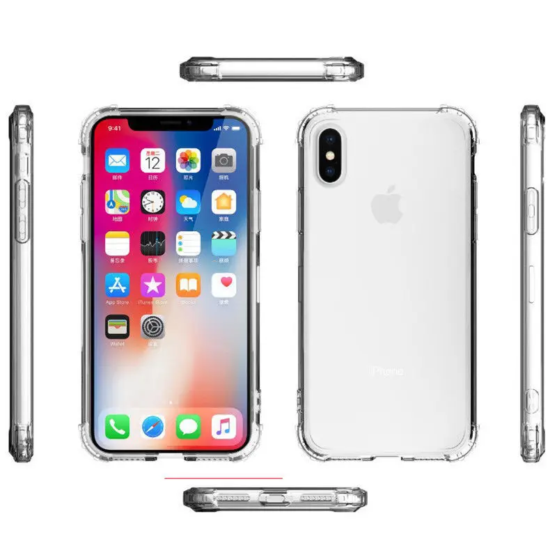Сверхмощный защитный чехол для iPhone 11 X XS Max Four Corner усиленный силиконовый прозрачный чехол для iPhone XS XR 6 6S 7 8 Plus