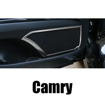 

4pcs Car Styling Inside Speaker Trim Decoration Cover Sticker for Toyota Camry 2018 Interior Moulding Accessories
