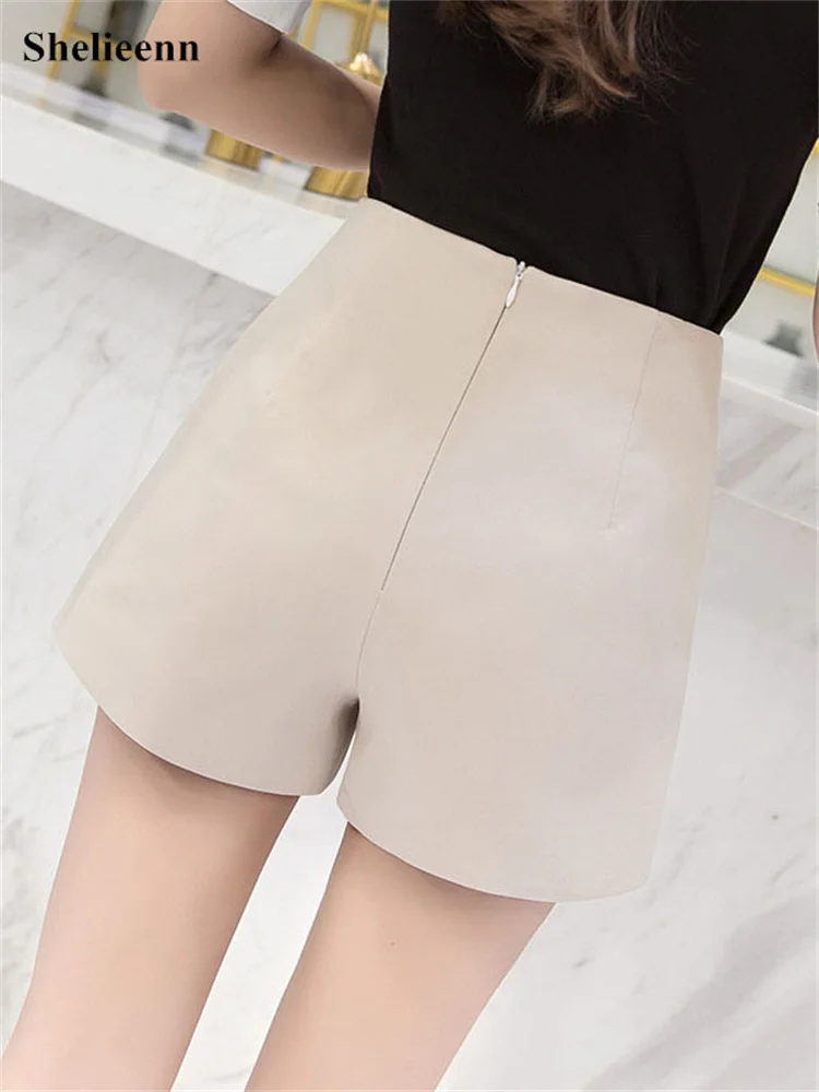 jean shorts Women Shorts Spring Summer Casual High Waist A-line Shorts 2021 Korean Style Wide Leg Chiffon Shorts Chic Lady Black Suit Shorts nike running shorts