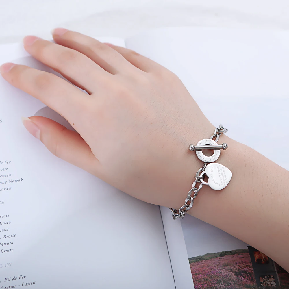 Stainless Steel Circle Chain Bracelets For Women
