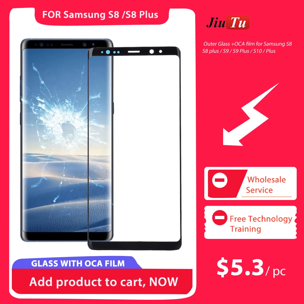 Для Samsung S8 S9 Plus Galaxy S7 Edge передний ЖК дисплей внешнее стекло с OCA Крышка объектива