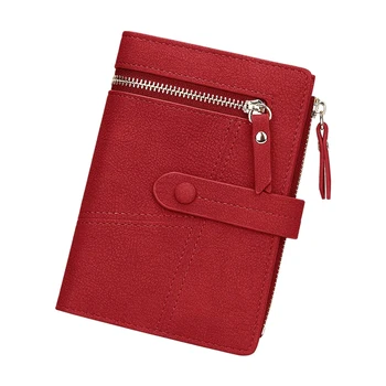 

NEW-Ms. Short Two-Fold Wallet Zipper Bag with a Credit Card Document Pocket