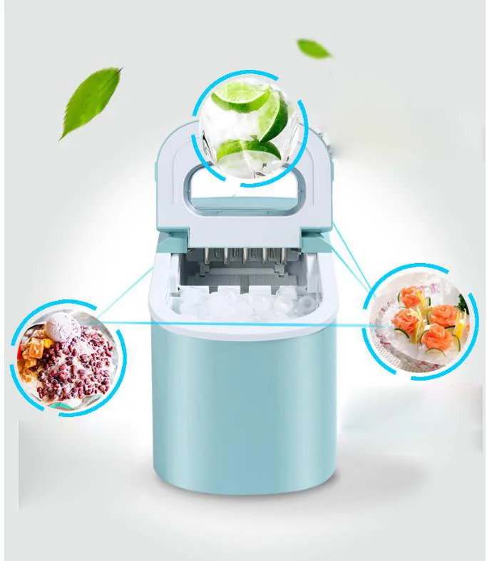 Mini Automatic Electric Ice Maker Portable Bullet Round Block Ice Cube Making Machine Small Bar Coffee Shop 15kgs/24H