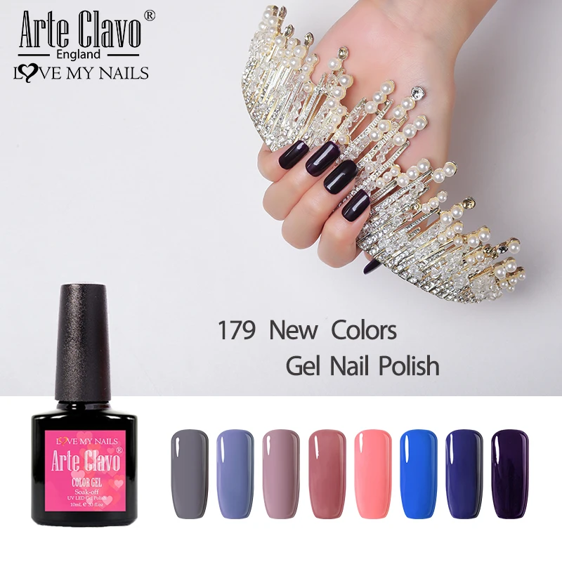 

10ml Arte Clavo Gel Nail Polish Manicure Primer UV LED Manicure Nail Paint Blue Color Varnish Soak Off Top Base Gel Nail Art