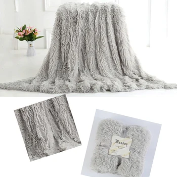 

Luxury Blanket Long Plush Shaggy Silky Blankets Faux Fur Throw Double Bedspread Red Summer Quilt Throw Blanket Free shipping