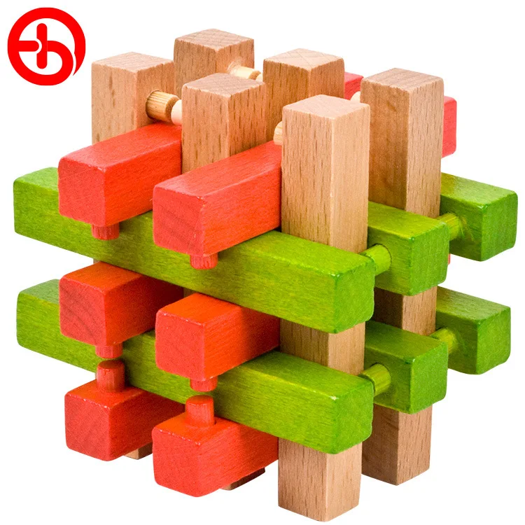 

Building Blocks Color Eighteen Column Children'S Educational Toy Luban Burr Puzzle Fun Unlock Intelligence 18 Column