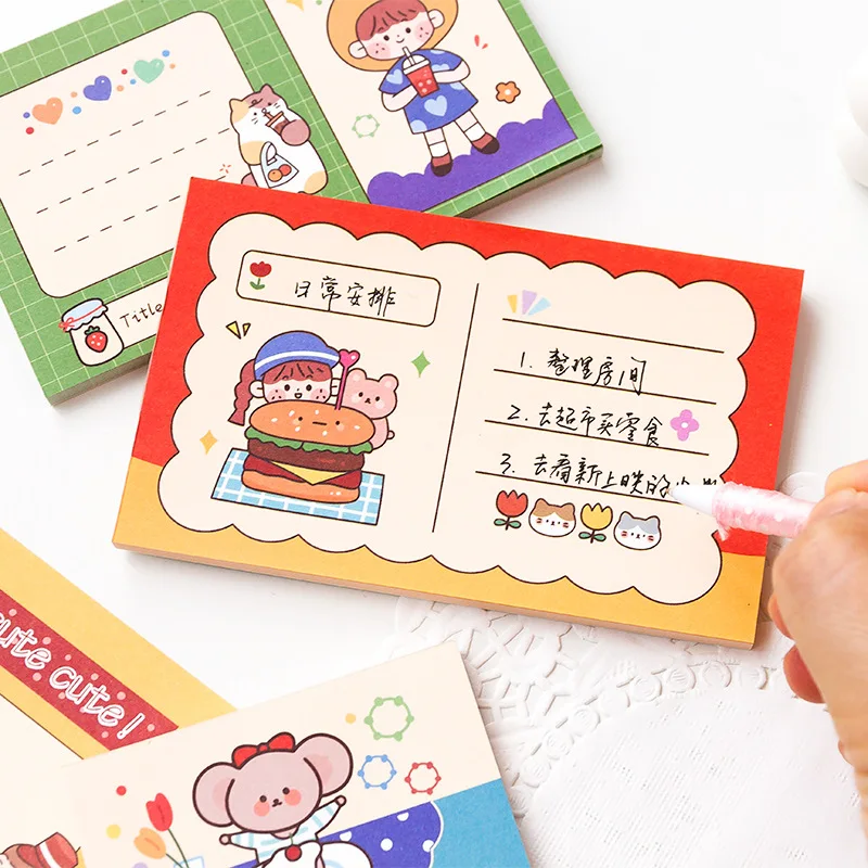 50 Sheets Kawaii Mini Note Pad Kawaii Girl and Friends Memo Pads Paper ...