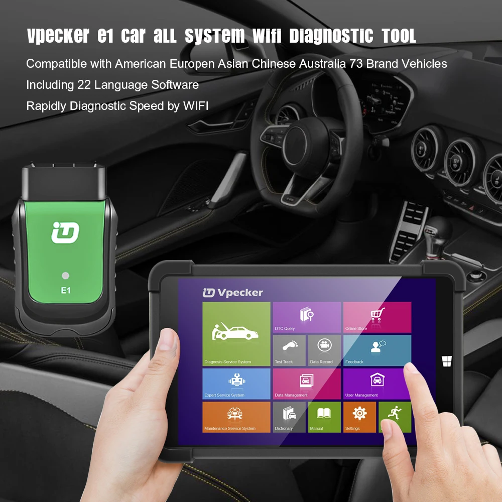 2020 Vpecker Easydiag OBD2 Wifi V12.0 новейший OBD 2 Автомобильный сканер + 8 дюймов Windows 10 планшет ODB
