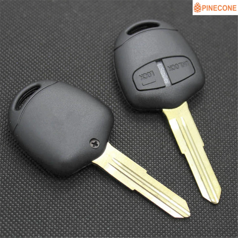 PINECONE для Mitsubishi ASX Outlander GRANDIS PAJERO SPORT Car Key 2 кнопки с канавкой справа нережущее лезвие 1 чехол для ключей 1 шт