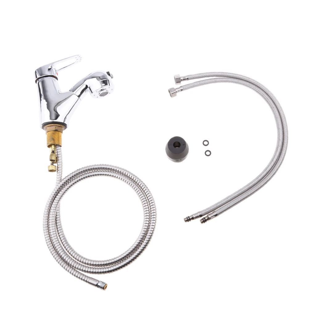 2 in 1 Chrome Rain Water Shower Head Wash Basin Faucet for RV Caravan