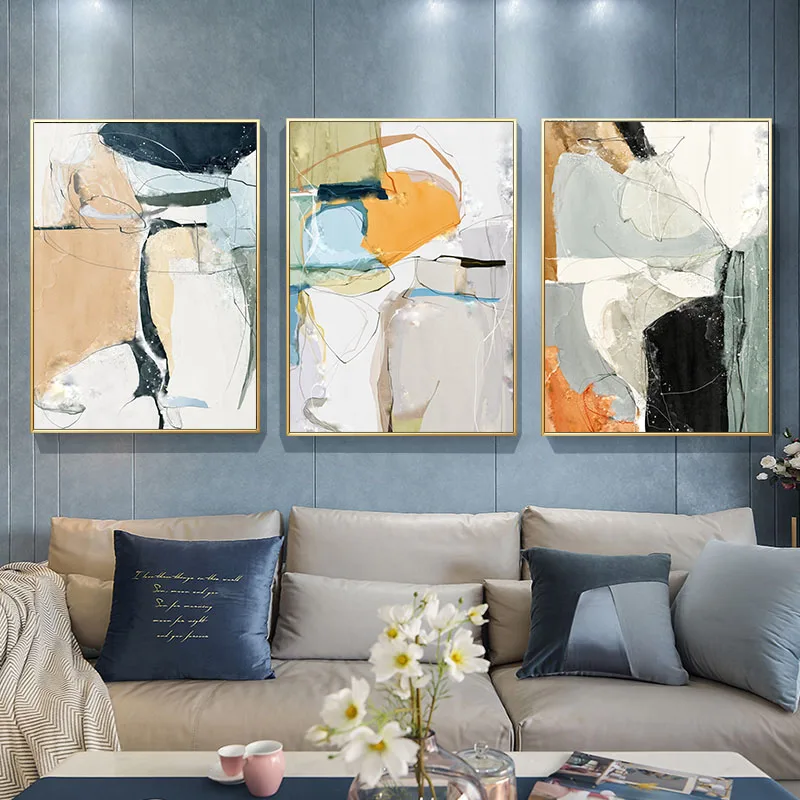 

Contemporary Art Multicolor Abstract Shape Canvas Poster Wall Art Print Modern Style Painting Nordic Home Decoration Picture