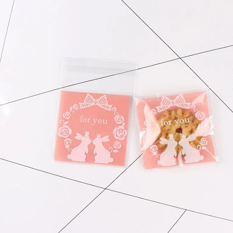 100 шт сумка для печенья прозрачная вечерние сувениры свадьбы самоклеящиеся