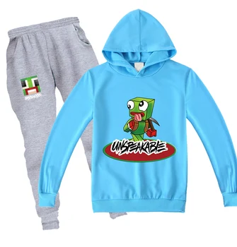 

Autumn UNSPEAKABLE Printing Kids Hooded Sweatshirt Pants 2pcs Sets Girl Long Sleeve Leisure Hoodies Pant Suit Kids Clothes Suits